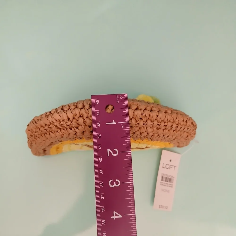 LOFT Lemon Slice Woven Clutch NWT